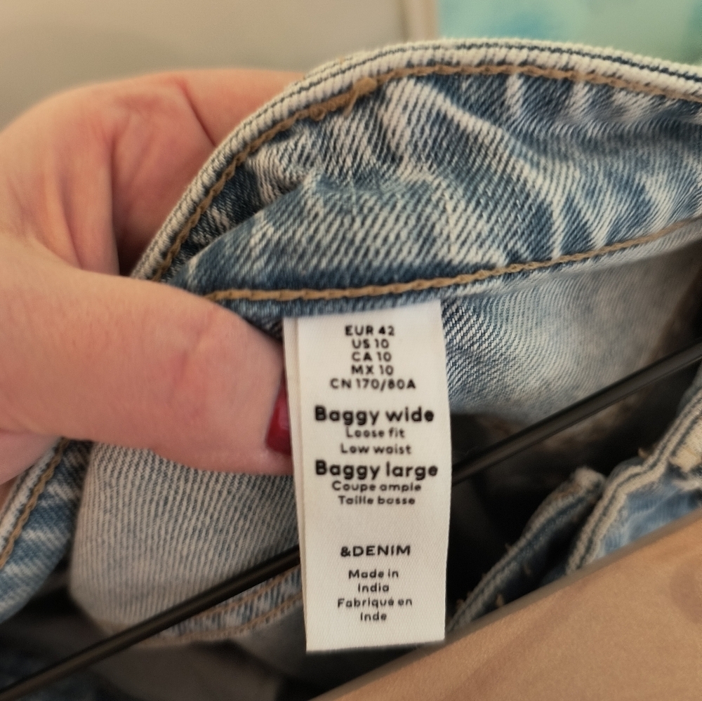 H&M Baggy Whide Liose Fit Blue Jeans Pre-owned Sz 10 - Picture 7 of 7